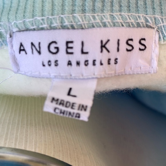 Angel Kiss Tie Dye Sweatshirt Dress NWT in blues & green pastel colors,‎ large - Picture 8 of 9
